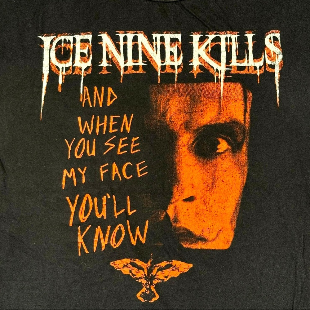 Ice Nine Kills The Crow Band Tee Black Horror Graphic Shirt Size L